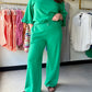 Green Luxeknit Wide Leg Pants