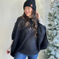 Meg Pullover Poncho - Black