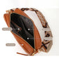 Faux Leather and Sherpa Crossbody- Dusty Mauve
