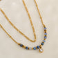 Waterproof Necklace 15" Layered Station Lapis Beaded Narelle