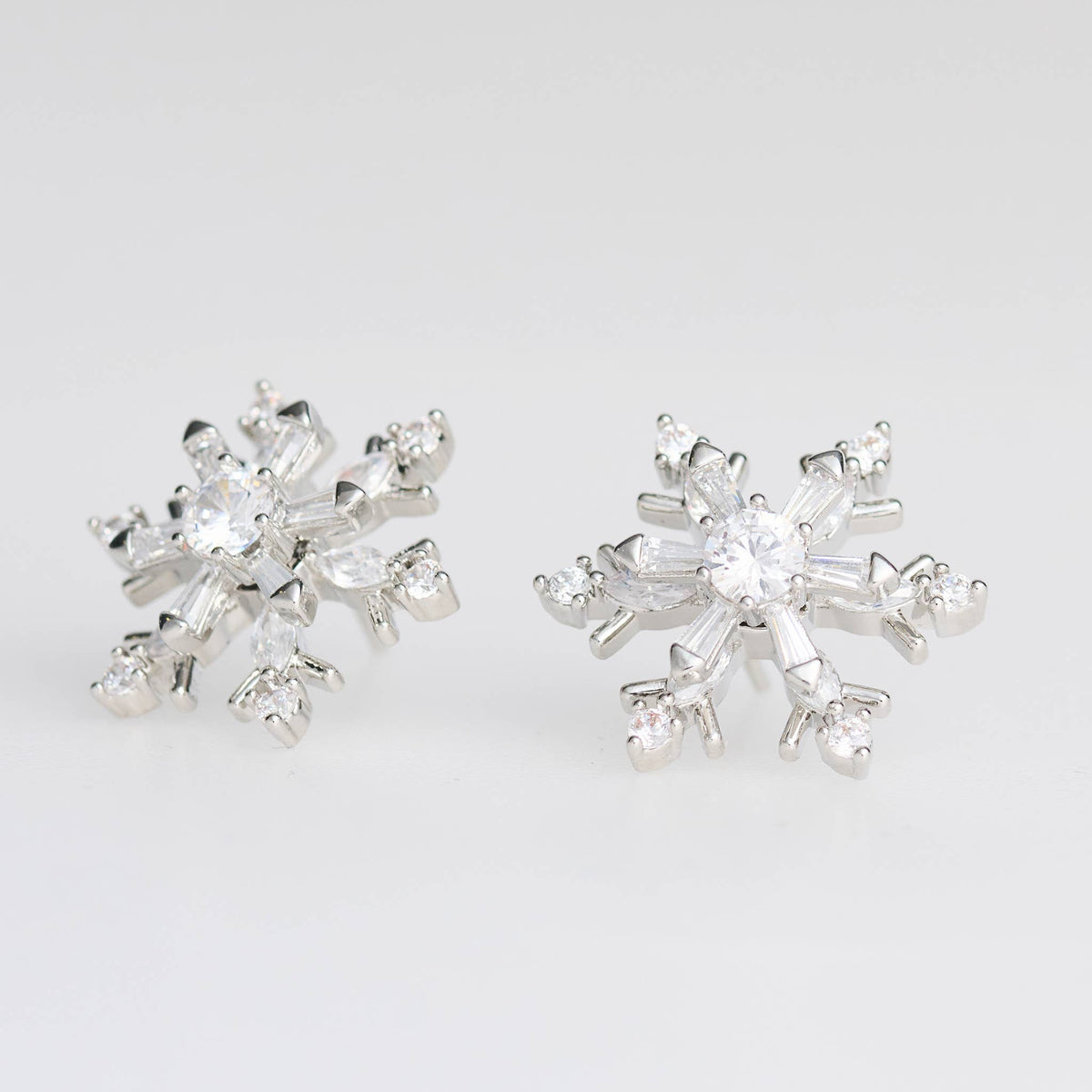 Christmas Snowflake Earrings Spinning Holiday Post Stud