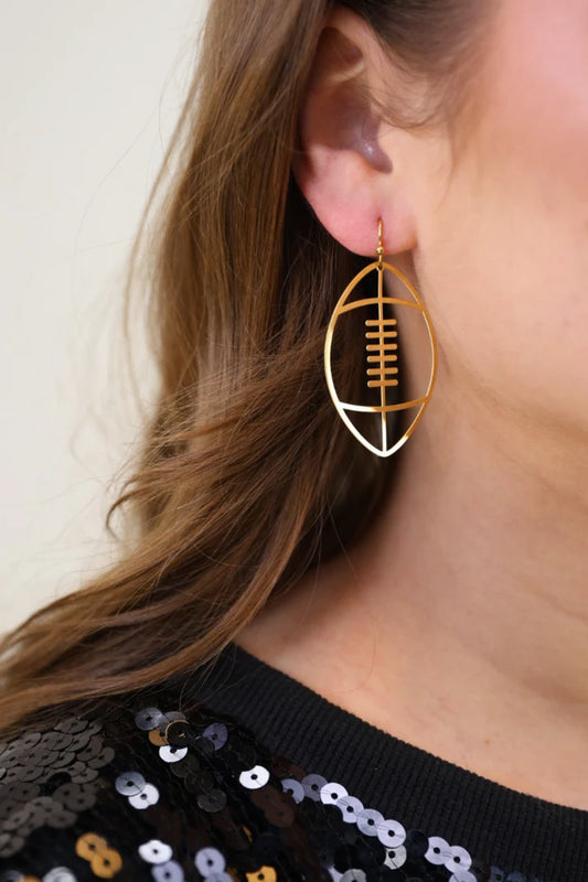 Gold Football Drop Earrings