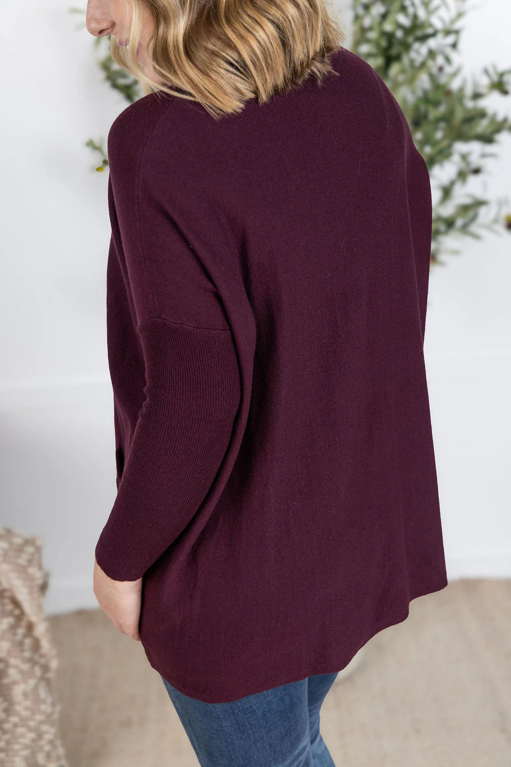 Burgundy Naomi Pocket Sweater - 25% Deposit