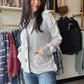 Heather Grey Reverse Seam Cardigan