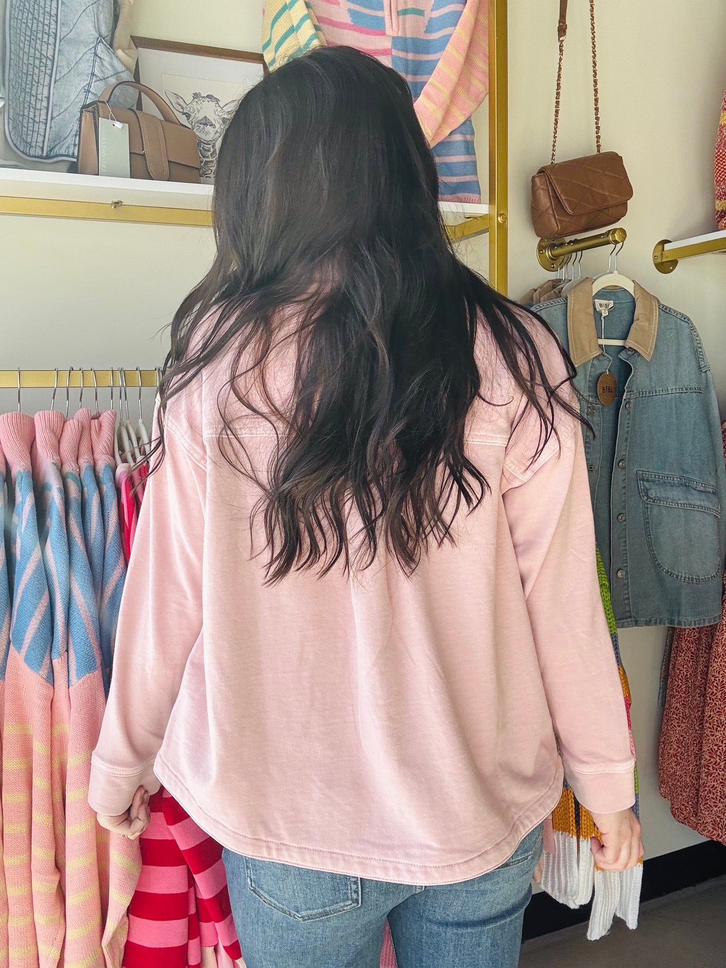 Dusty Pink Garment Dyed Shacket