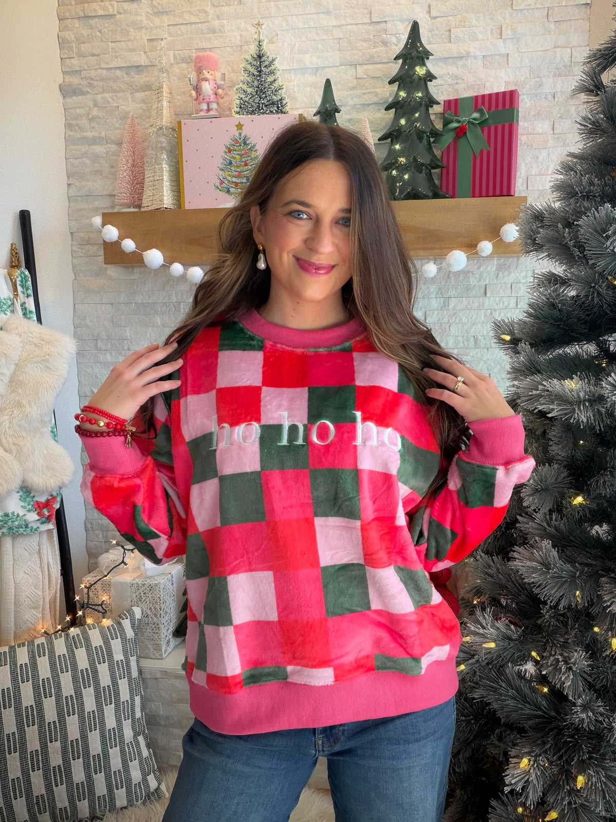 Ho Ho Ho Fuzzy Sweatshirt