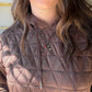 Brown Quilted Accent Hoodie