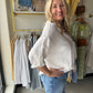 White knotted Tab Button Up