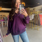 Plum Luxe Polo Sweatshirt