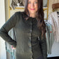 Olive Button Up Cable Knit Cardigan