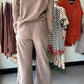 Khaki Corduroy Cropped Pants