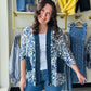 Denim Trim Floral Cardigan