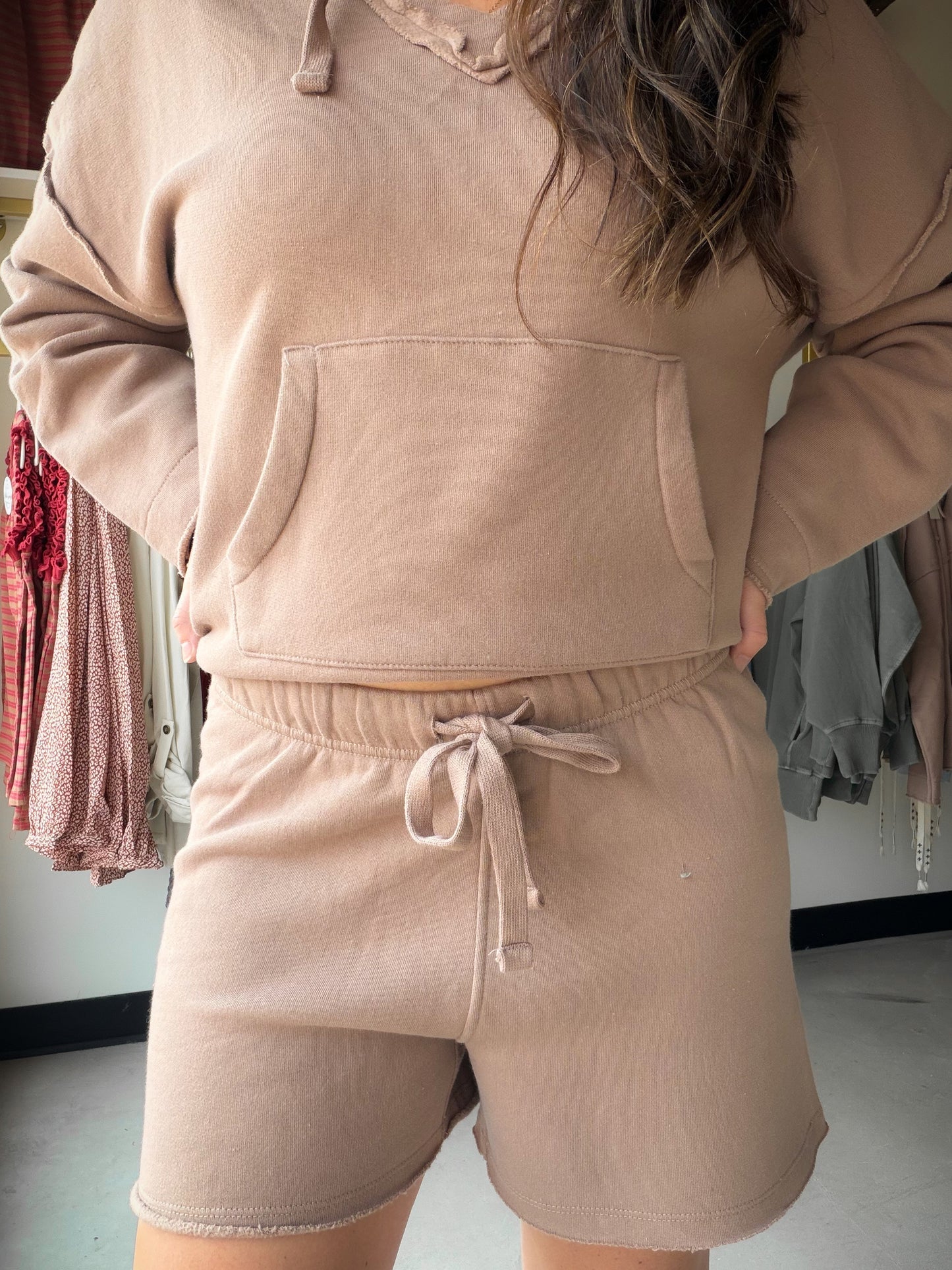 Taupe Malibu Drawstring Shorts
