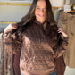 Brown Quilted Accent Hoodie