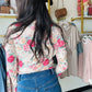 Oatmeal Marrow Hem Floral Top