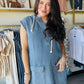 Cotton Denim Hoodie Dress