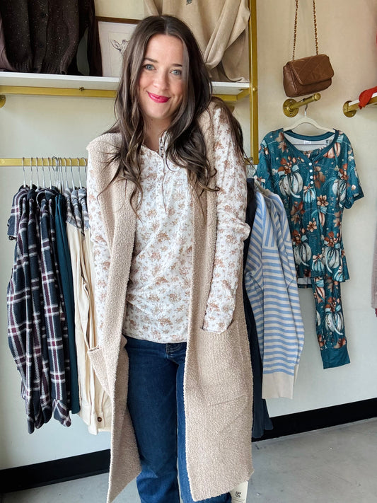 Beige Luxe Vest Cardi