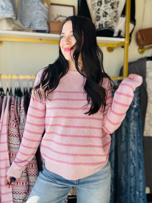 Light Pink Stripe Sweater