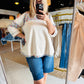 Ecru Mixed Floral Terry Top