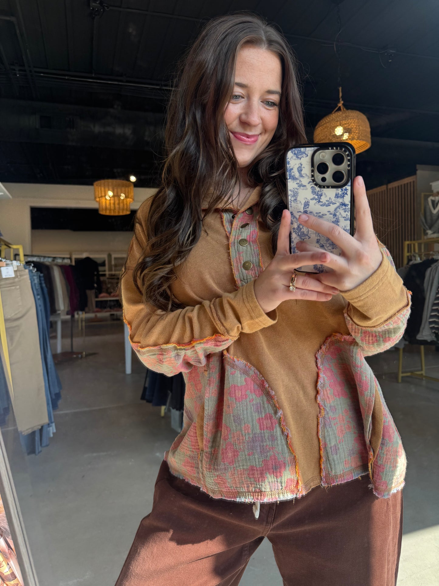 Camel Collared Accent Pullover