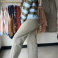 Ash Olive Twill Wide Leg Pants