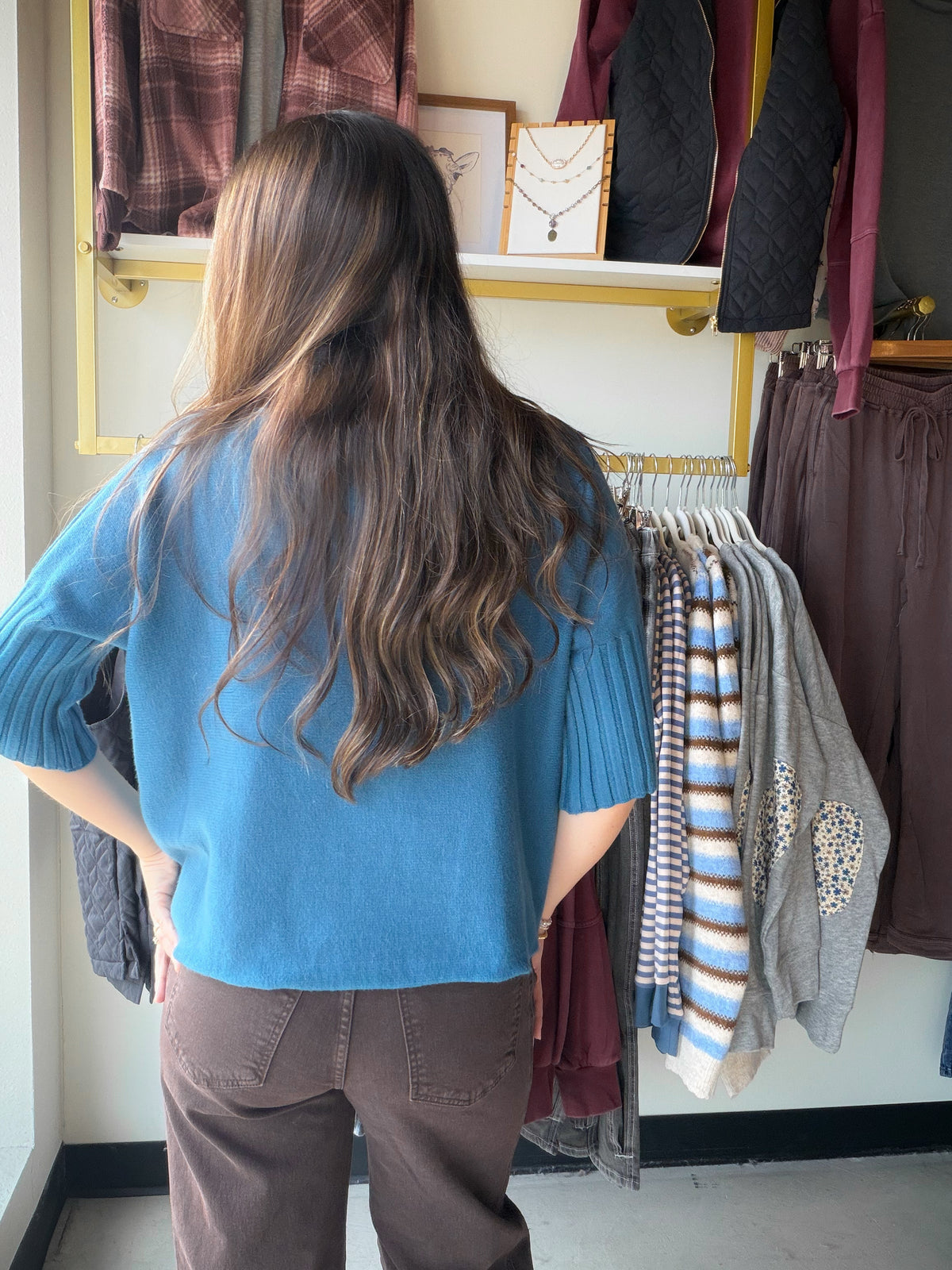Teal Soft Mockneck Sweater