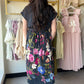 Navy Mix Floral Tie Waist Dress