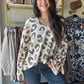 Beige Leopard Sweater Hoodie