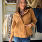 Brown Zip Front Raglan Sleeve Jacket