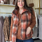 Rust Plaid Puffer Vest