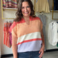 Coral & Lilac Sleeveless Block Sweater