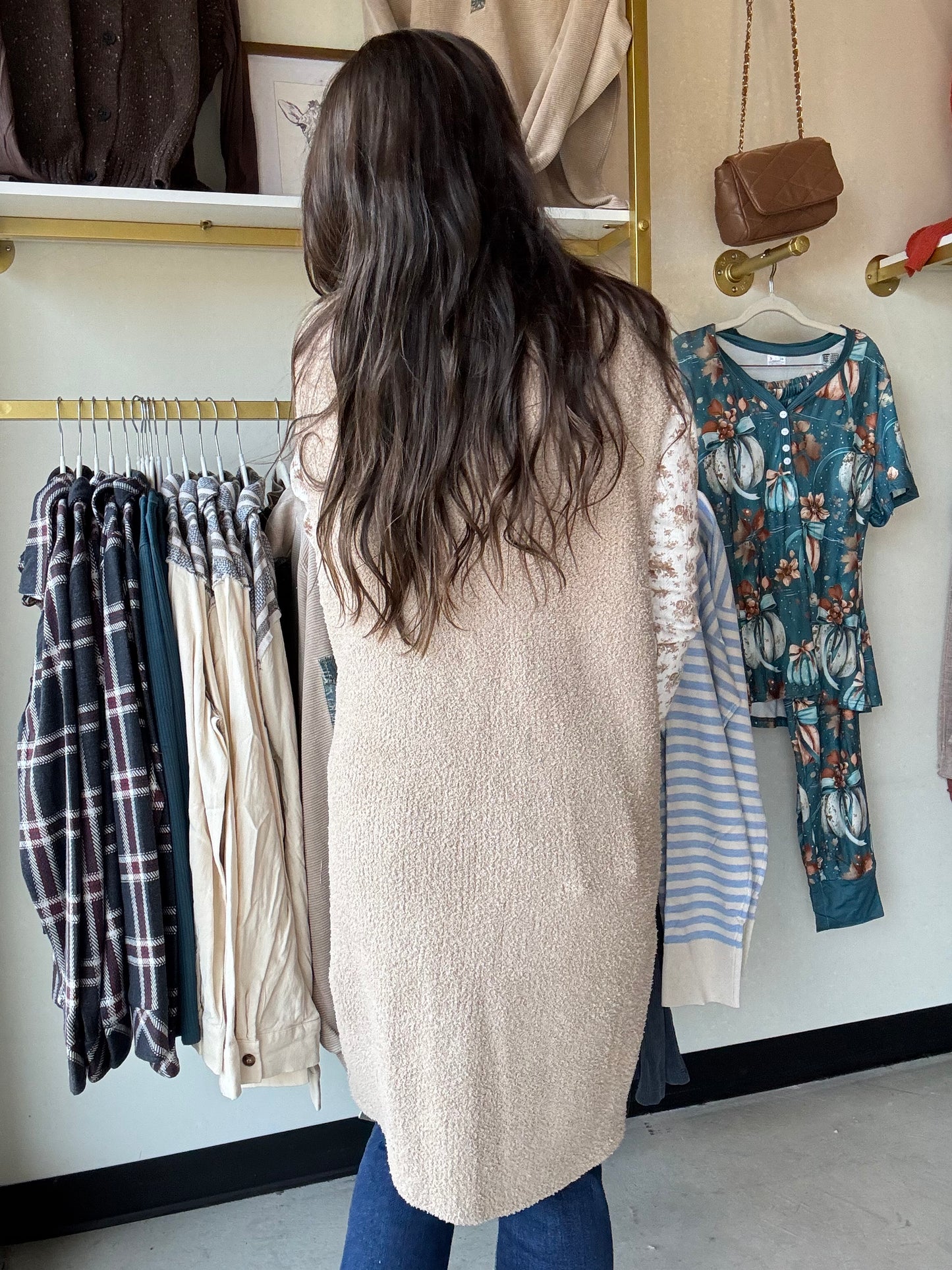 Beige Luxe Vest Cardi