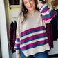Berry Border Stripe Sweater