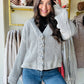 Grey Chenille Button Sweater