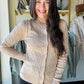 Khaki Button Up Cable Knit Cardigan