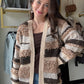 Taupe Textured Stripe Cardigan
