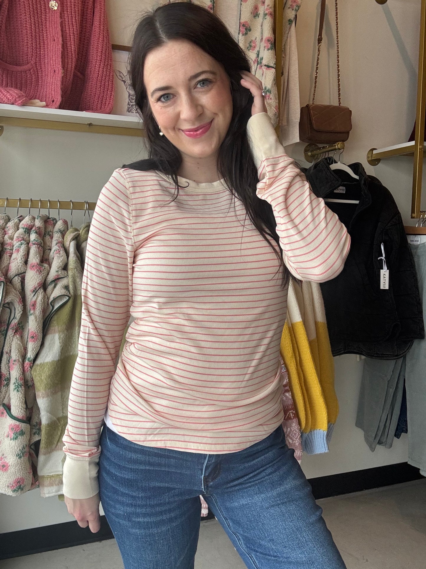 Pink Tofu Stripe Stacy Top