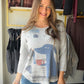 Blue Dog Scoop Neck Top