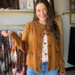 Camel Rib Accent Button Up Cardigan