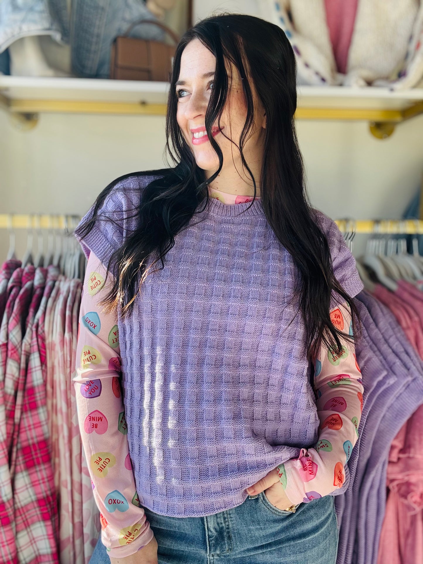 Lavender Kelly Knit Sweater