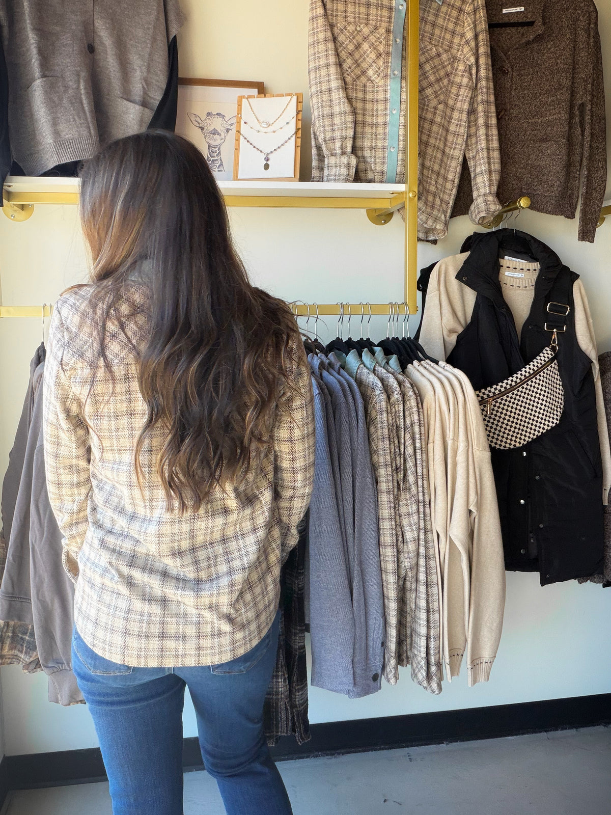 Ivory Plaid Rowe Top