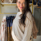 Ivory Micro Stripe Brushed Top