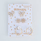 Holiday Christmas Gold Snowflake Earring Trio