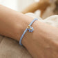 Faceted Beaded Flower Charm Adjustable Cord Bracelet