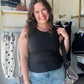 Black Ribbed Knit Tank