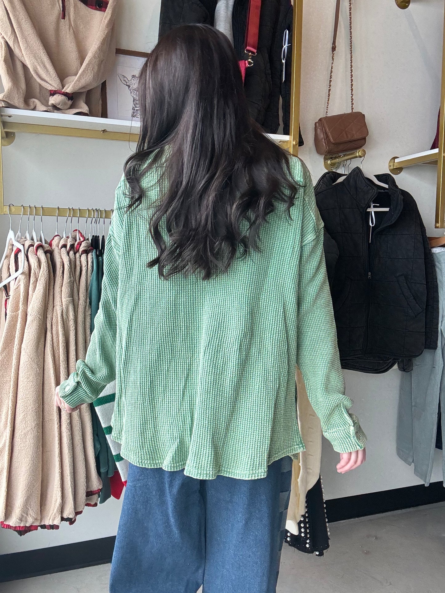 Sage Mineral Wash Thermal Shacket