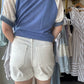 White Cuffed Denim Shorts -Judy Blue