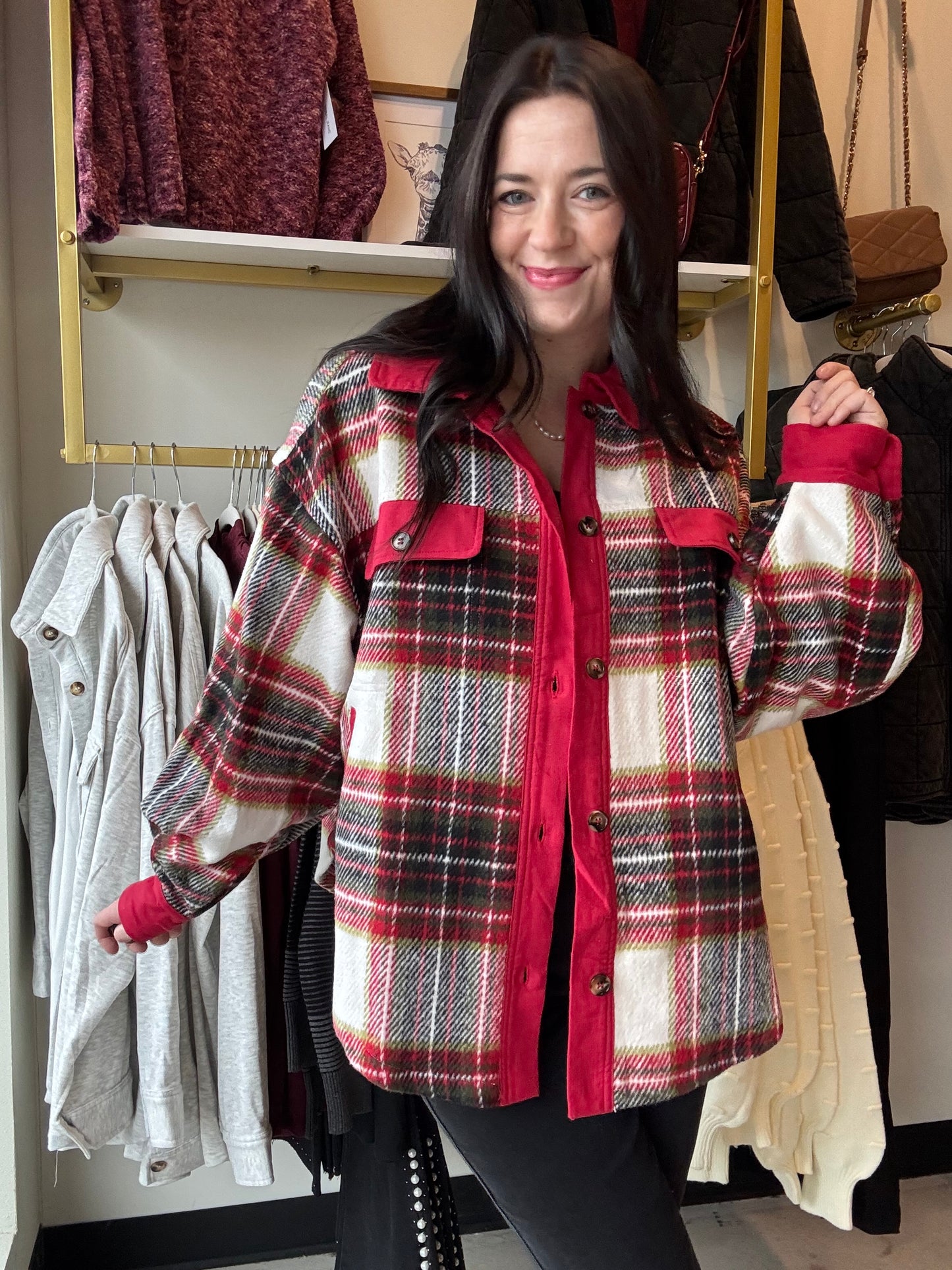 Holiday Plaid Oversized Shacket