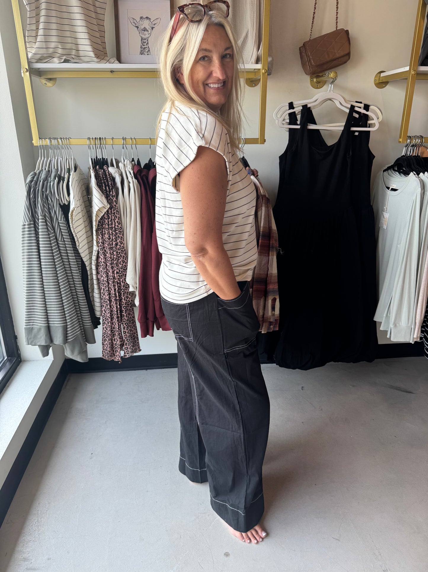 Black Wide Leg Cargo Pants