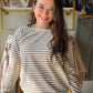 Ivory Micro Stripe Brushed Top